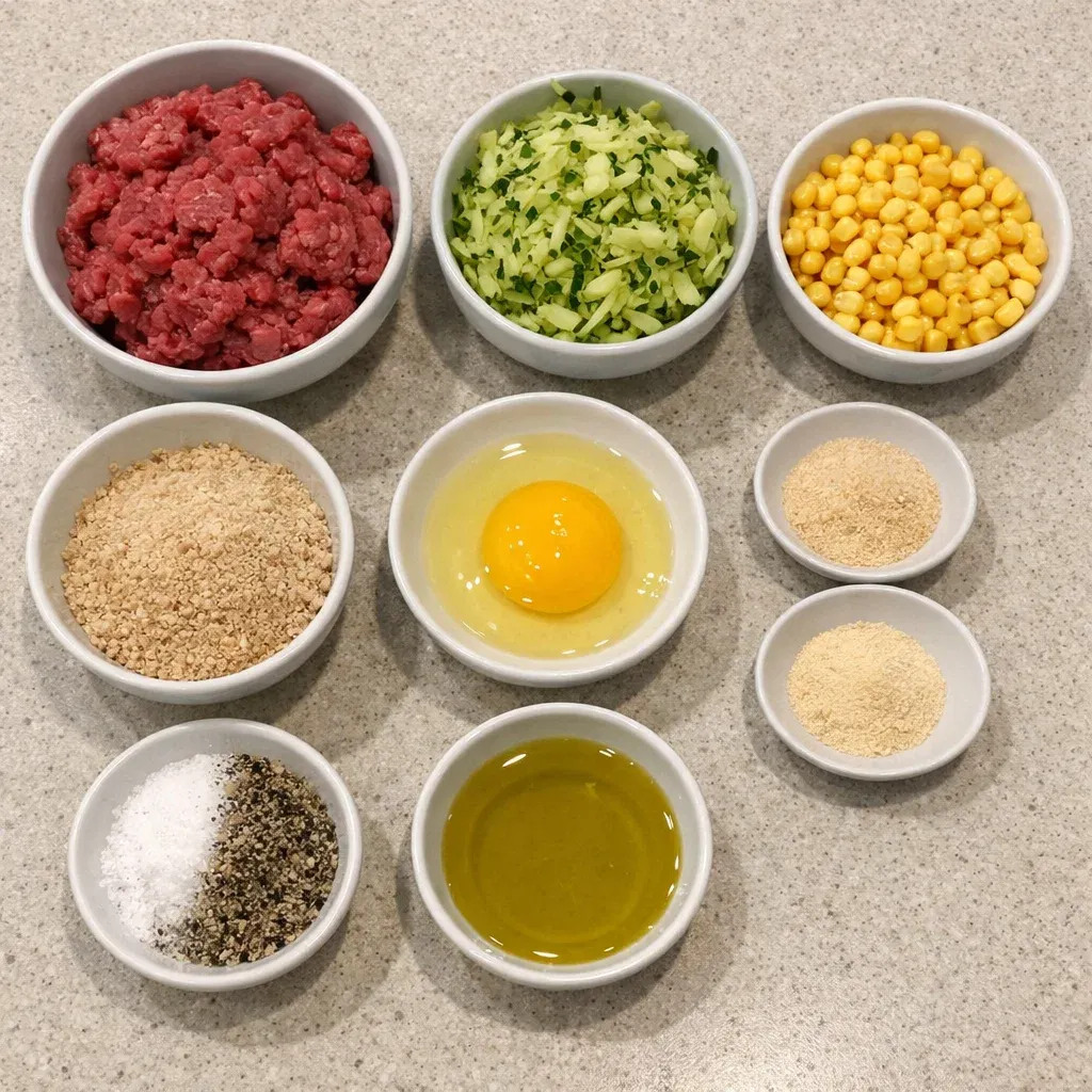 Beef Zucchini Corn Burgers