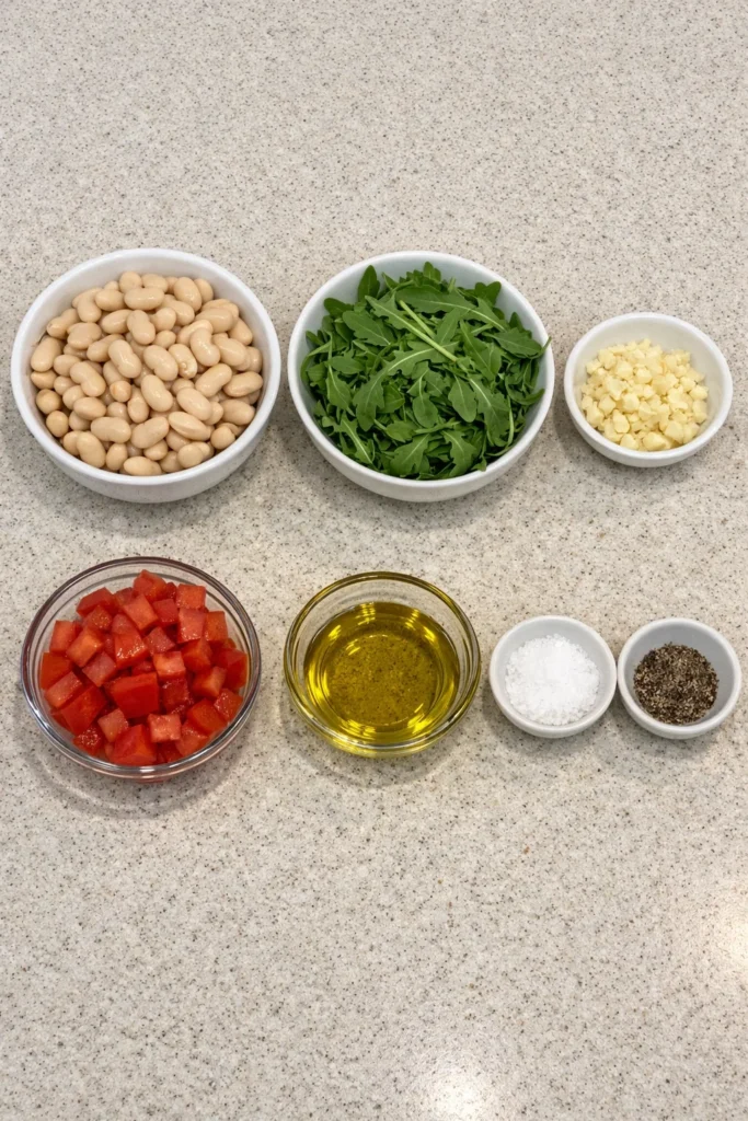 Braised White Beans with Garlic and Arugula