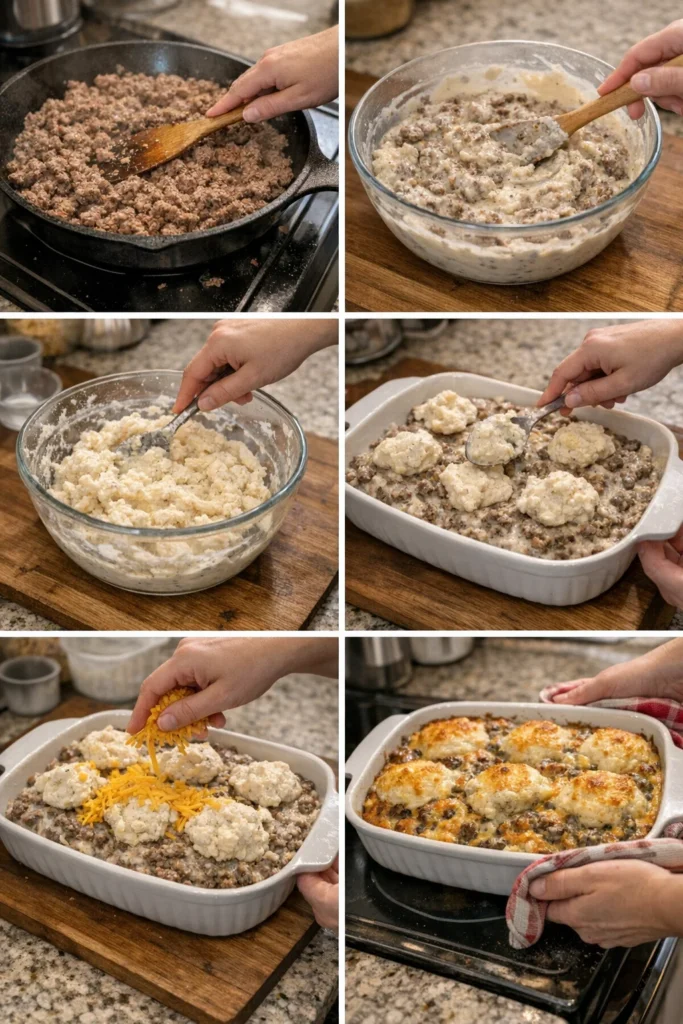 Hearty Cattle Drive Casserole with Cheesy Biscuits – Easy Tex‑Mex Fami 8 Cattle Drive Casserole