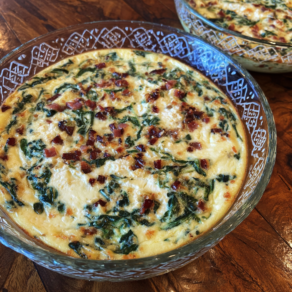 Cottage Cheese and Spinach Crustless Quiche