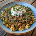 Creamy Lentil Mushroom Stroganoff