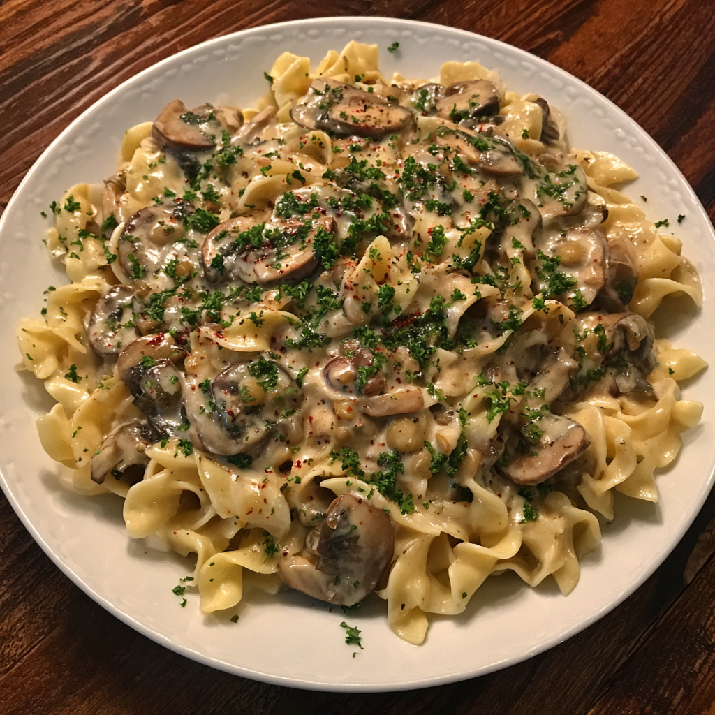Lentil Mushroom Stroganoff: Easy Creamy Comfort Food for Dinner 9 Creamy Lentil Mushroom Stroganoff