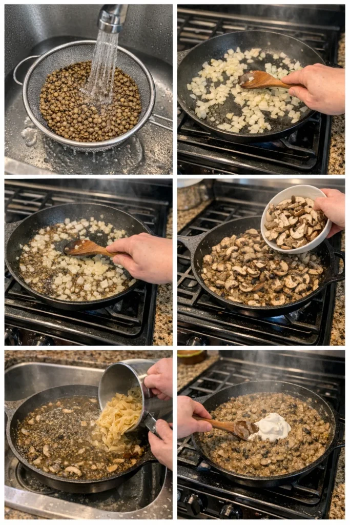 Lentil Mushroom Stroganoff: Easy Creamy Comfort Food for Dinner 8 Creamy Lentil Mushroom Stroganoff