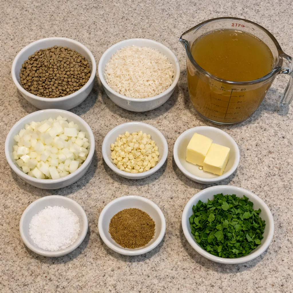 Creamy One-Pan Garlicky Lentil Rice