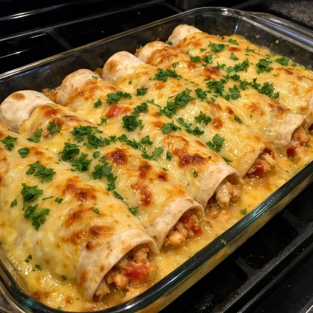 Creamy Queso Chicken Enchiladas