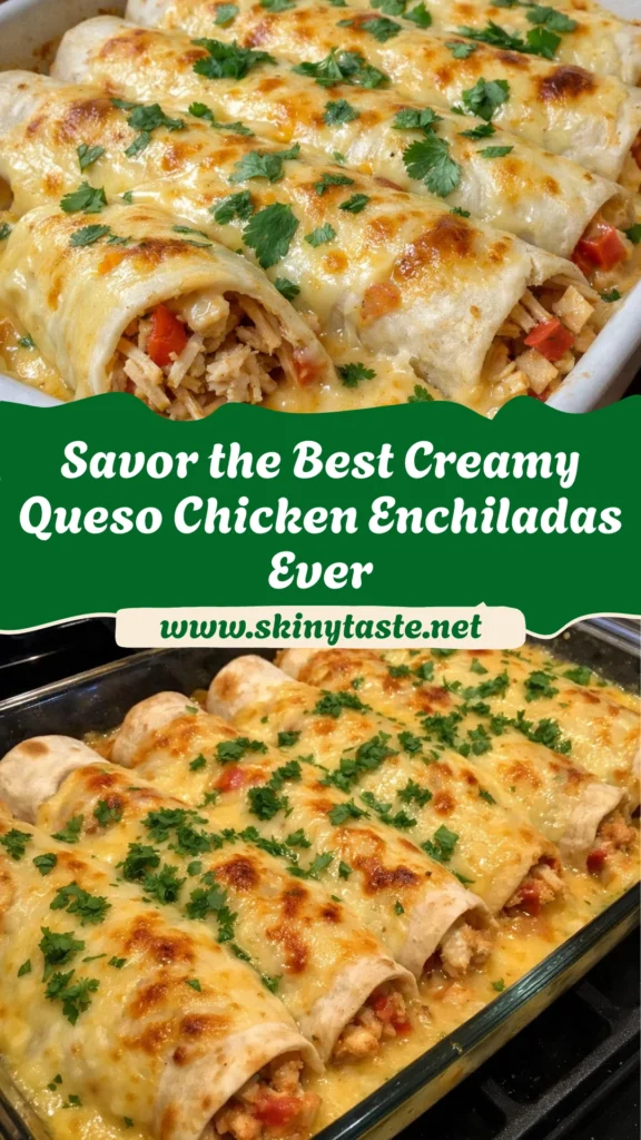Creamy Queso Chicken Enchiladas