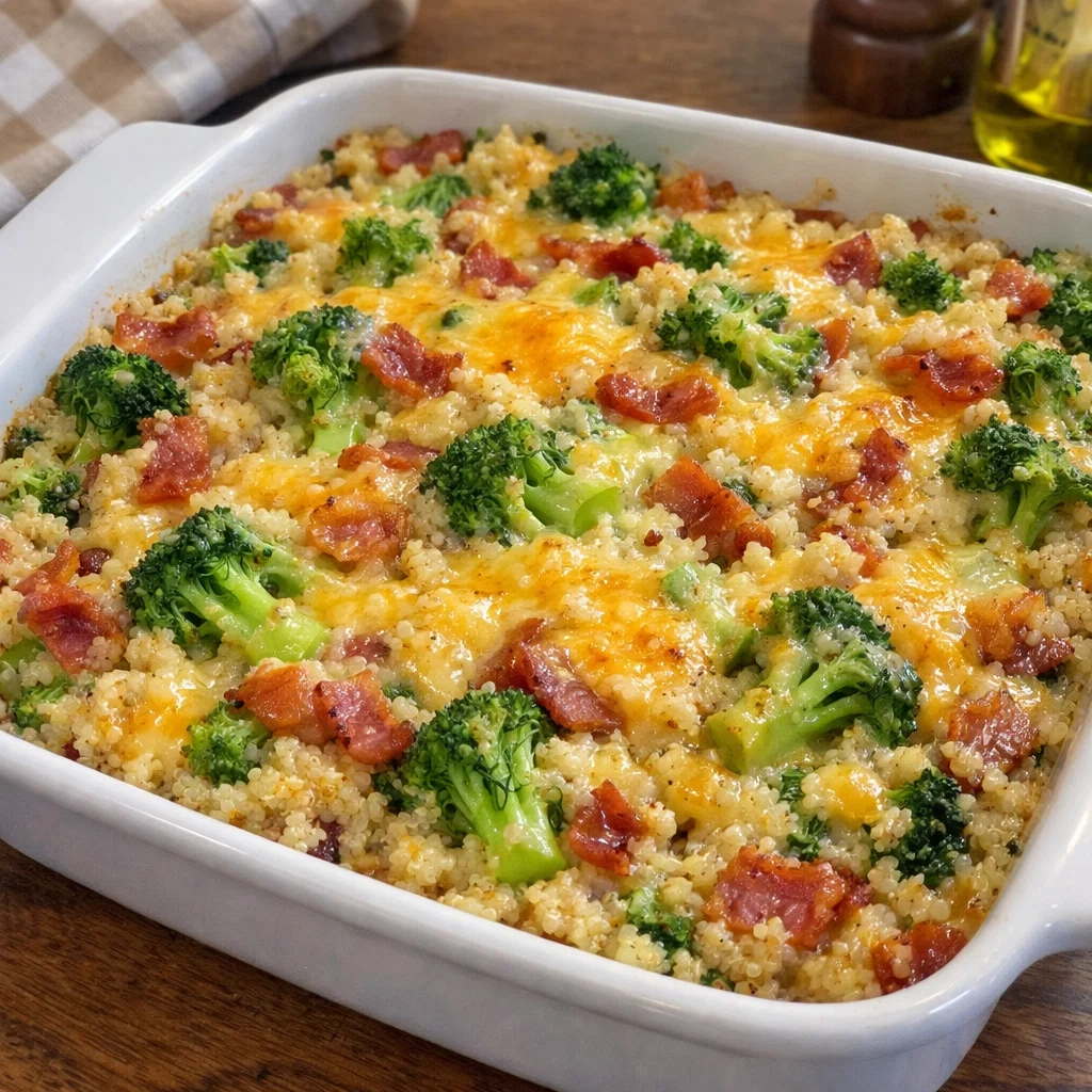 Creamy Quinoa Broccoli and Cheese Casserole