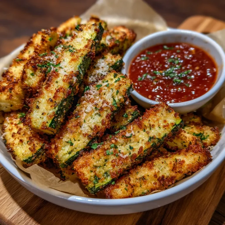 Crispy Parmesan Garlic Zucchini Fries