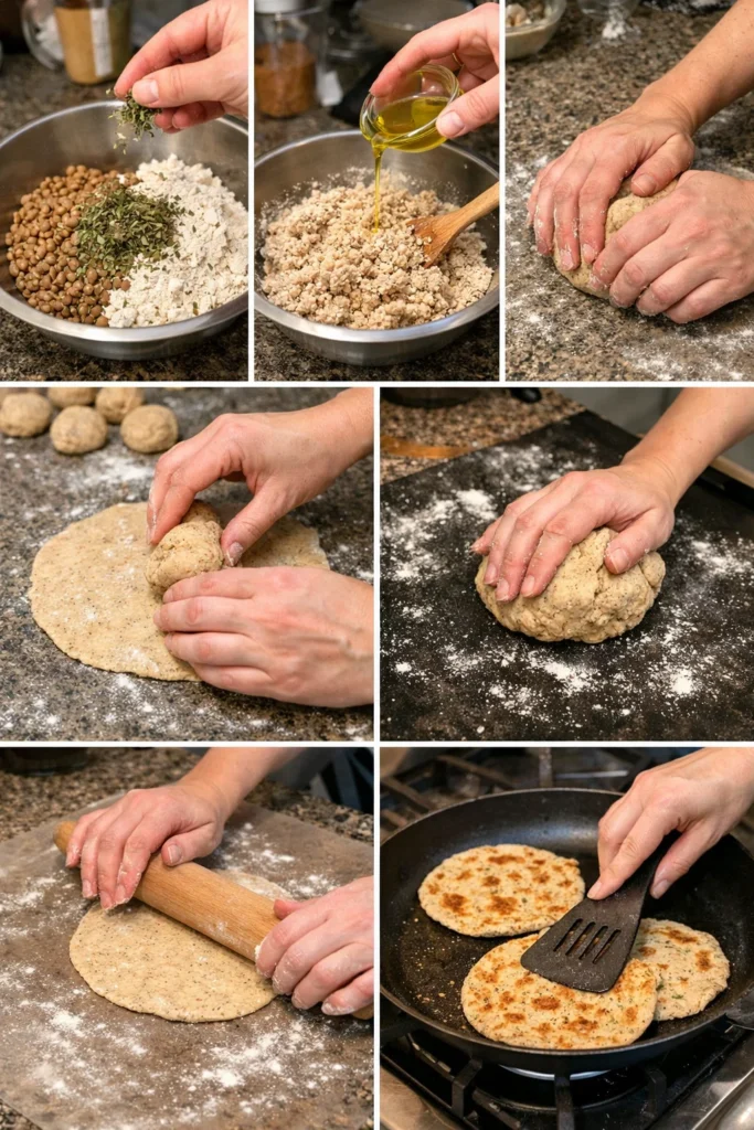 Easy Lentil and Herb Flatbreads