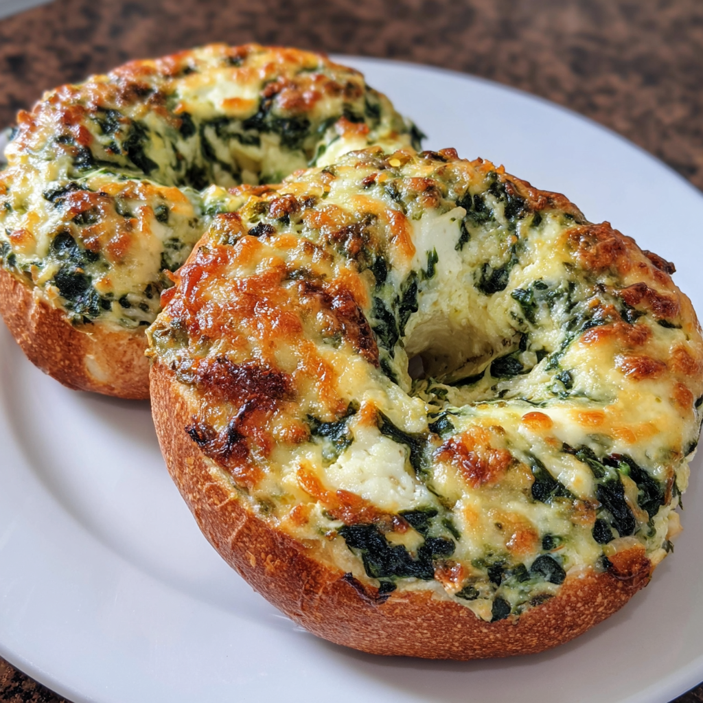 Easy Spinach Cottage Cheese Flagels