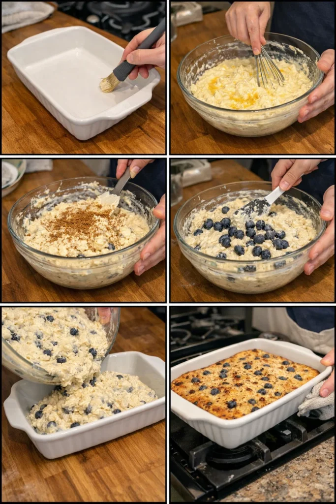 Fluffy Cottage Cheese Blueberry Bake