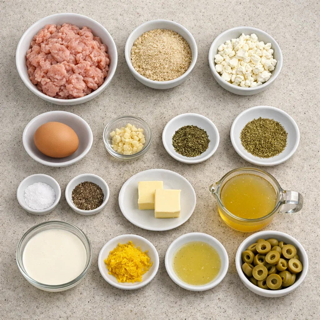 Greek Chicken Meatballs in Lemon Cream Sauce