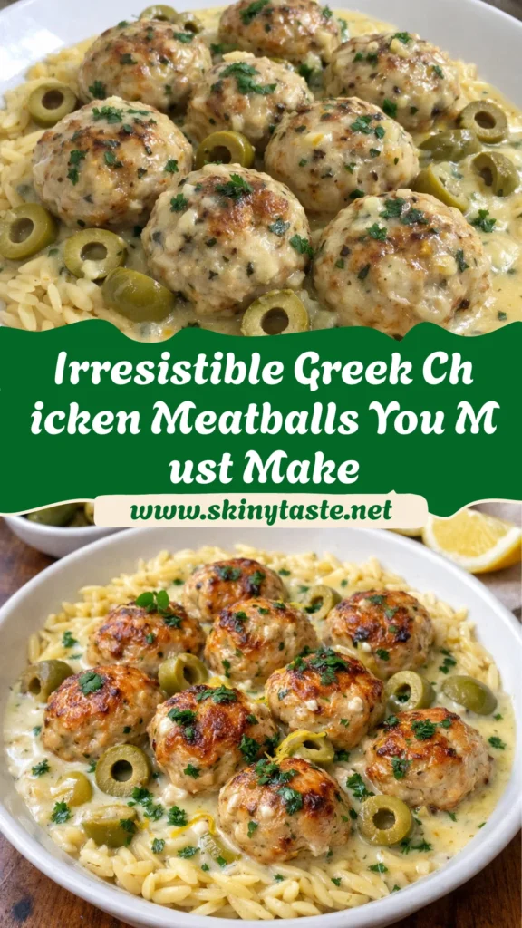 Greek Chicken Meatballs in Lemon Cream Sauce