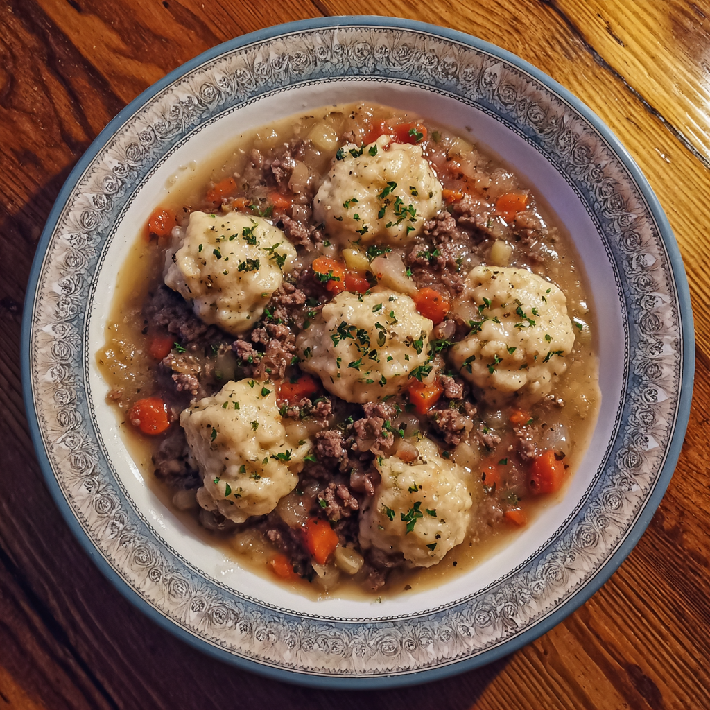 Ground Beef and Dumplings