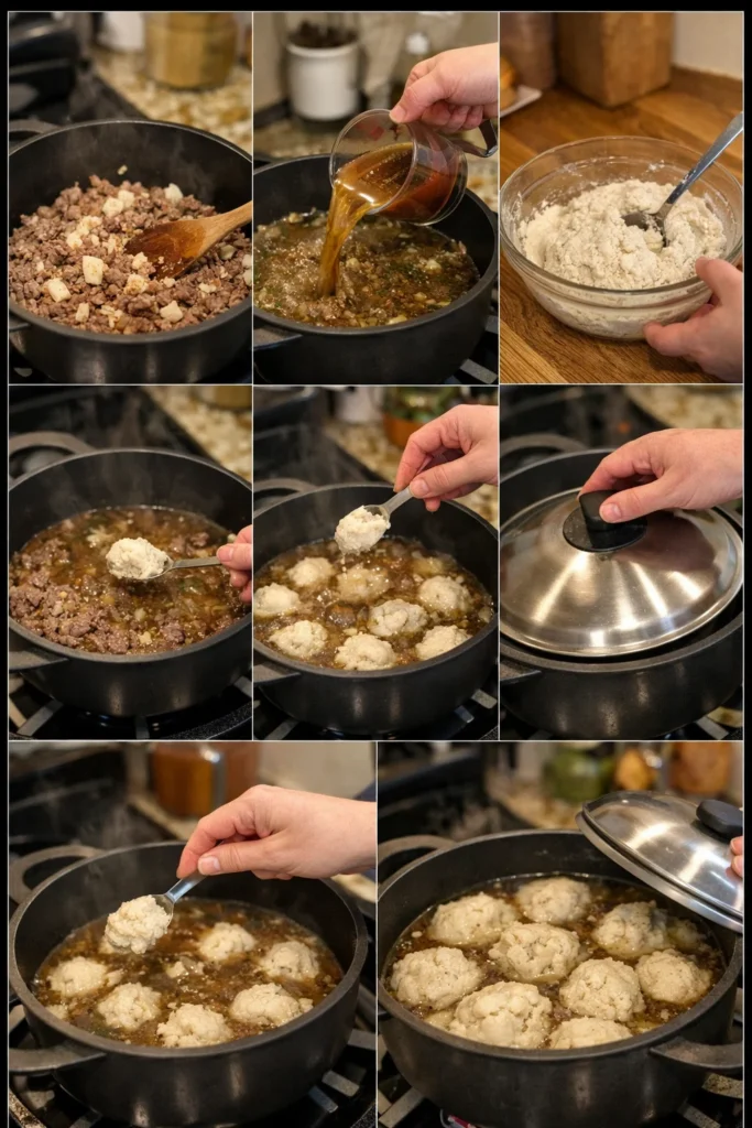 Ground Beef and Dumplings