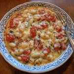 Hearty Cheesy White Bean Tomato Bake