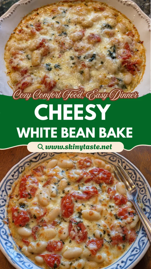Hearty Cheesy White Bean Tomato Bake