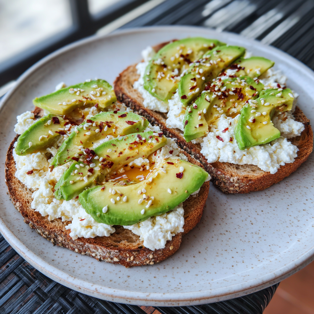 High Protein Cottage Cheese Avocado Toast