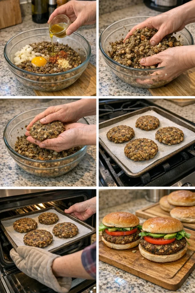 Lentil Walnut Veggie Burgers