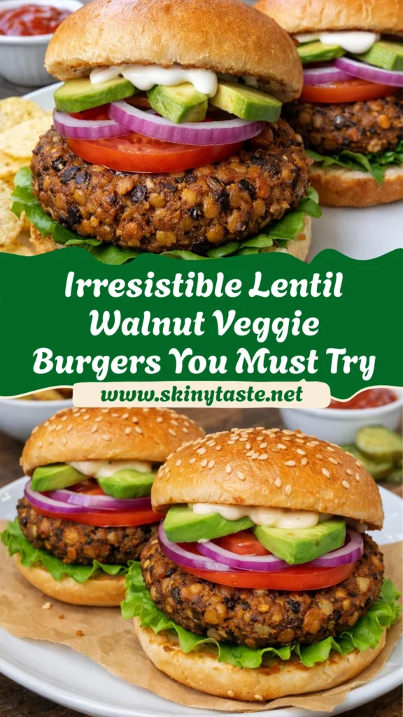 Lentil Walnut Veggie Burgers