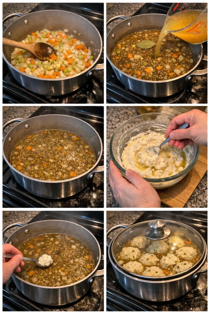 Lentils with Drop Dumplings