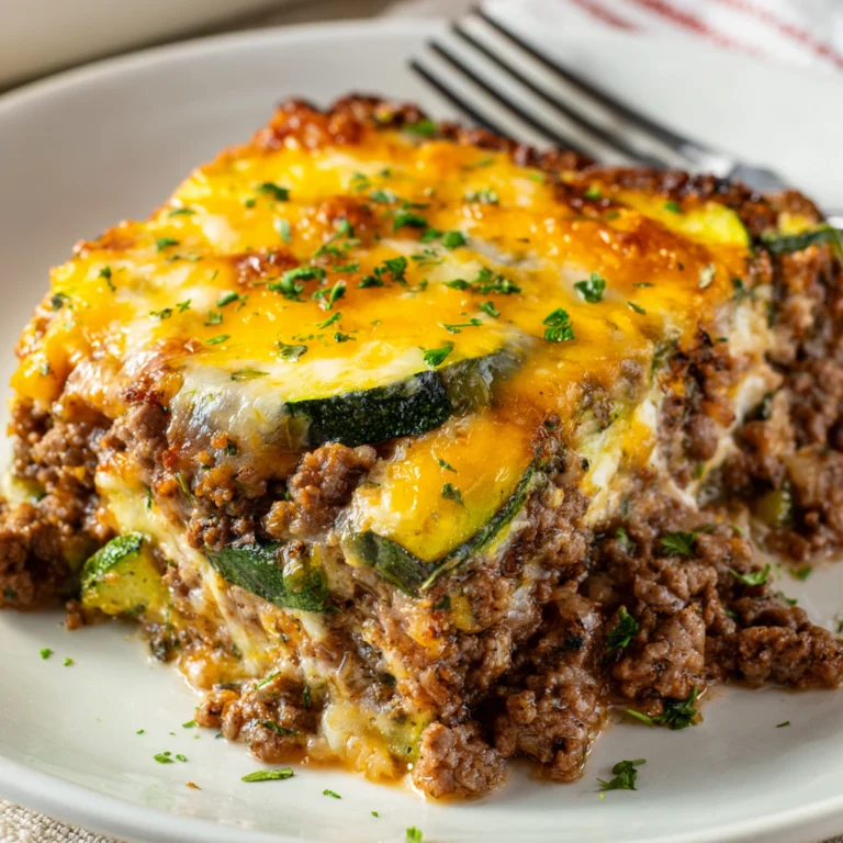 Low-Carb Ground Beef Zucchini Bake