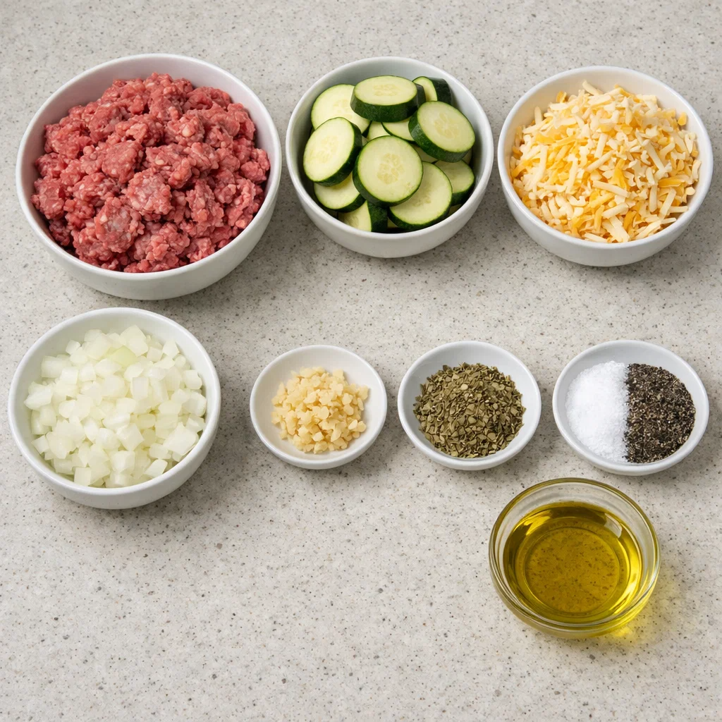 Low-Carb Ground Beef Zucchini Bake