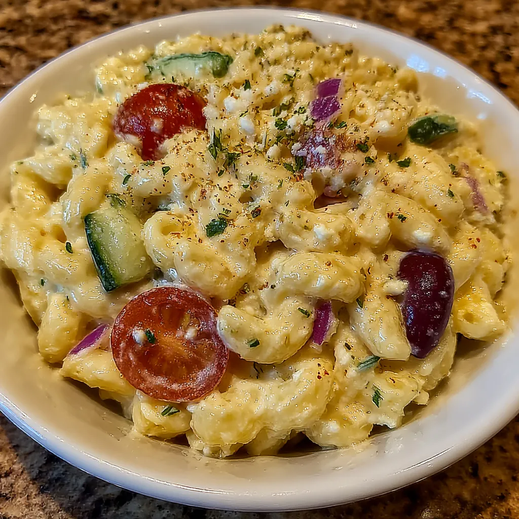 Mediterranean Cottage Cheese Pasta Salad