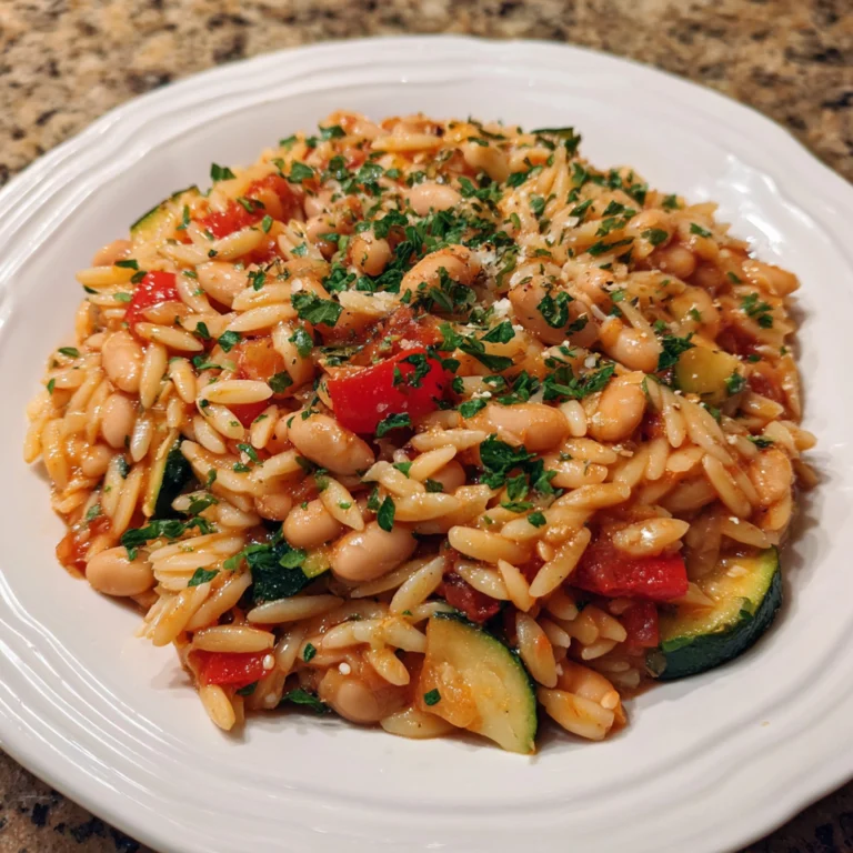 Mediterranean Orzo and Beans