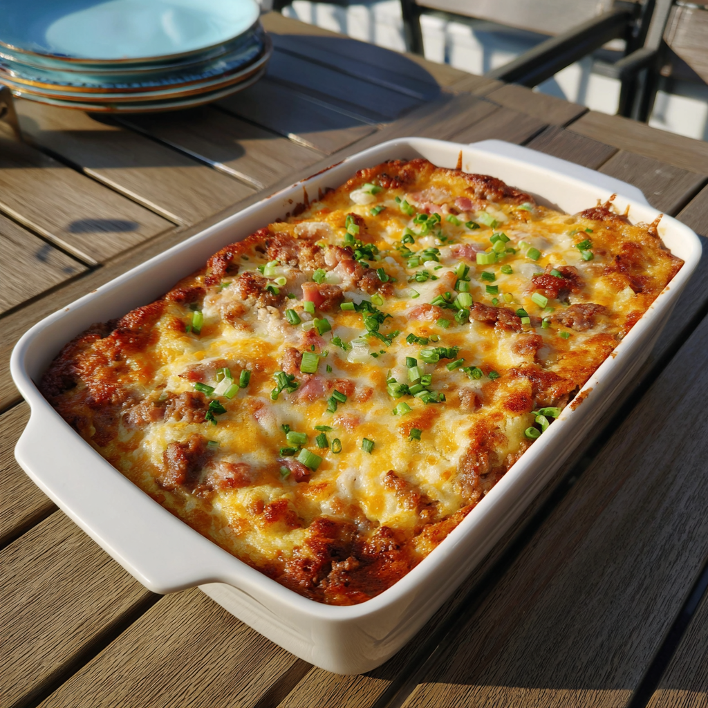 Pancake Smoked Beef Casserole