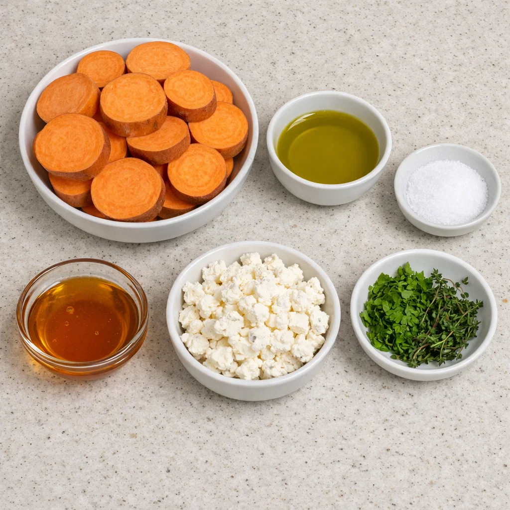 Roasted Sweet Potato Rounds with Honey & Feta – Easy Side Dish Rec 7 Roasted Sweet Potato Rounds with Honey & Feta