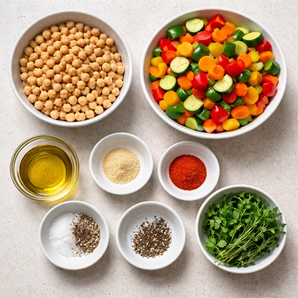 Roasted Veggie Chickpea Bowl: Easy High‑Protein Dinner for 4 7 Roasted Veggie Chickpea Bowl
