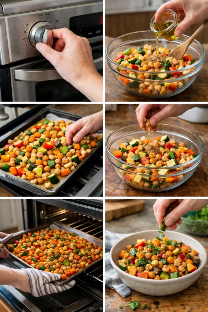 Roasted Veggie Chickpea Bowl: Easy High‑Protein Dinner for 4 8 Roasted Veggie Chickpea Bowl