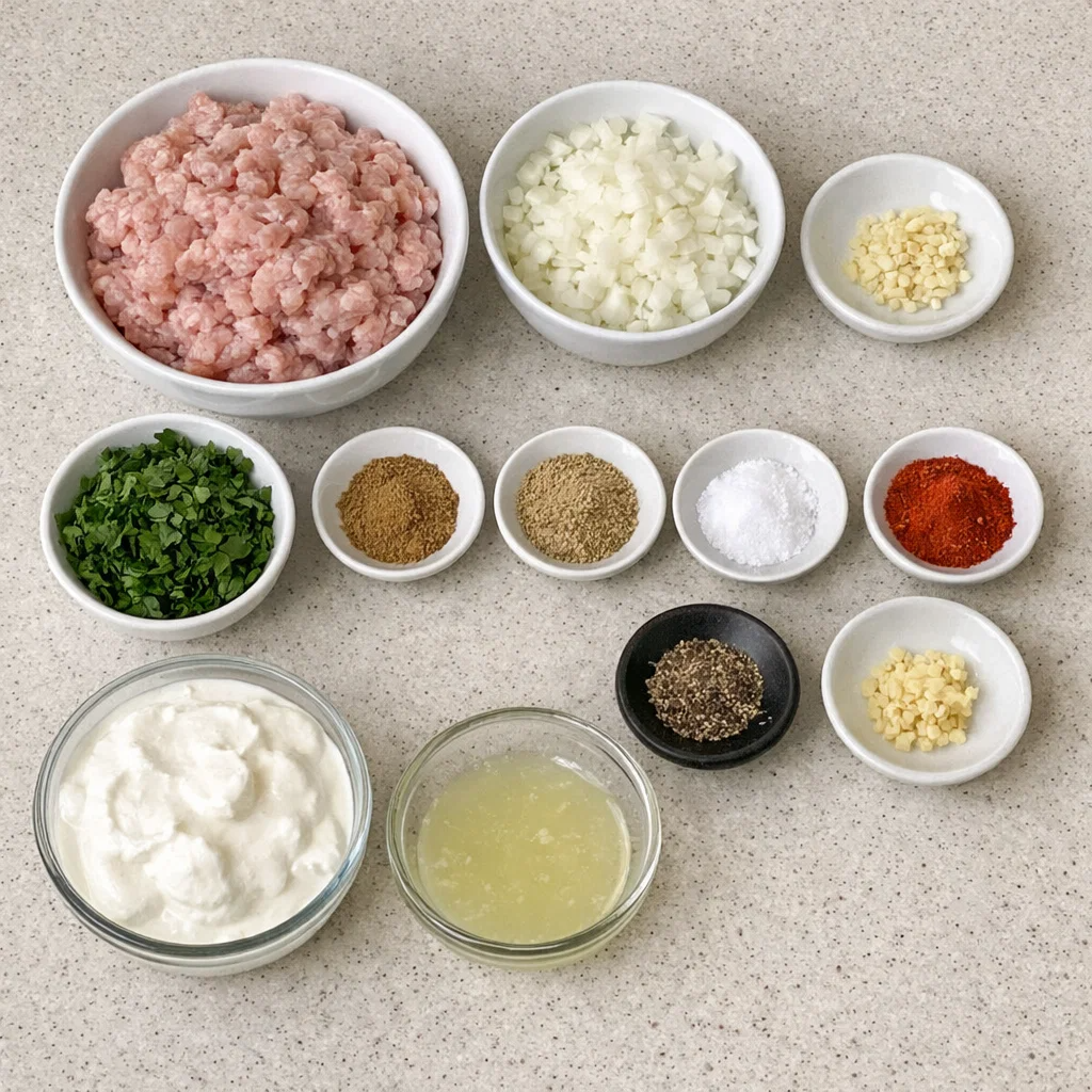 Savory Chicken Kofta with Garlic Sauce