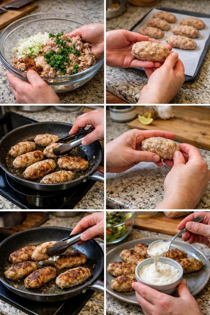 Savory Chicken Kofta with Garlic Sauce