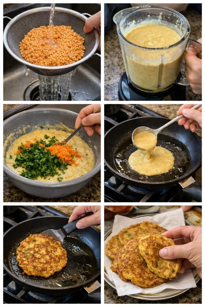 Savory Red Lentil Pancakes: Easy High Protein Breakfast Recipe 8 Savory Red Lentil Pancakes