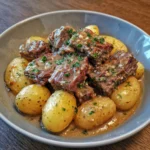 Slow Cooker Garlic Butter Beef with Potatoes