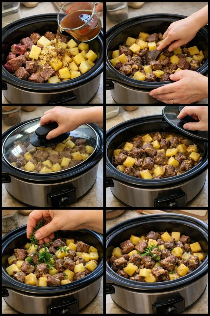 Slow Cooker Garlic Butter Beef with Potatoes – Easy Family Dinner 8 Slow Cooker Garlic Butter Beef with Potatoes