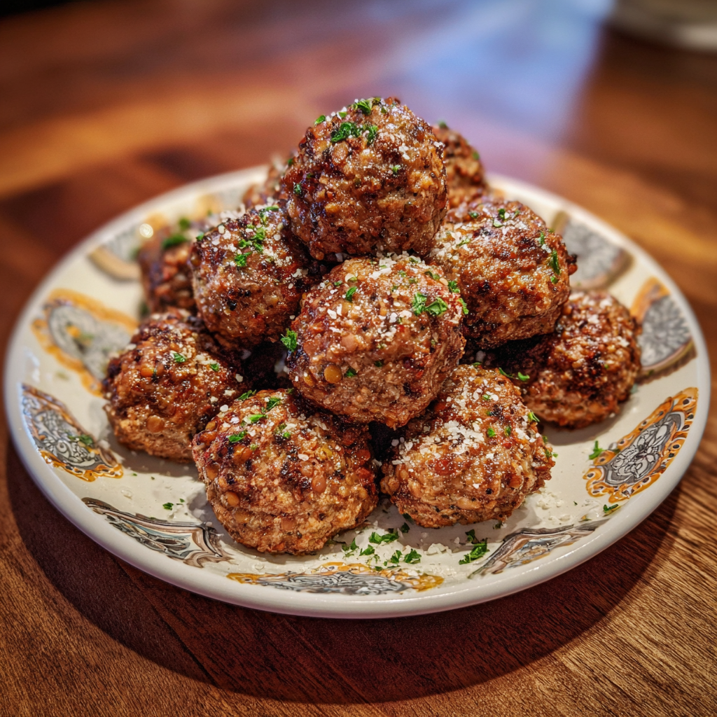 Smoked Beef Lentil Meatballs