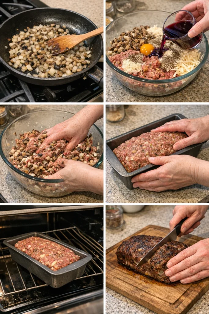 Swiss Smoked Beef Mushroom Meatloaf