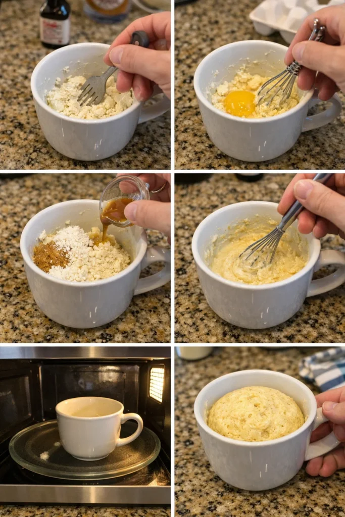 Vanilla Coconut Cottage Cheese Mug Cake