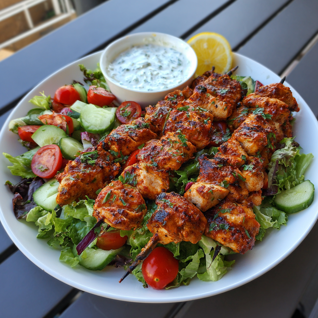 BBQ Chicken Skewer Salad