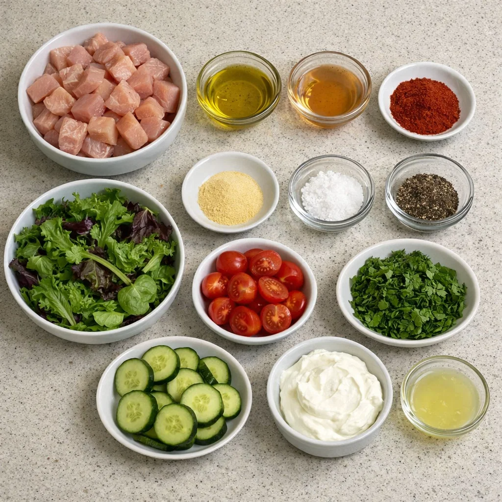 BBQ Chicken Skewer Salad