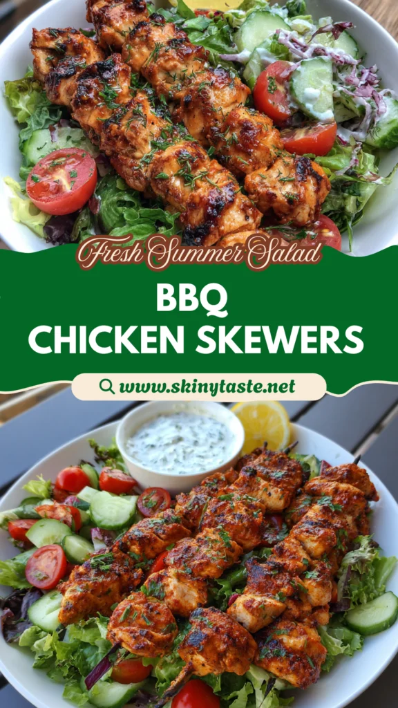 BBQ Chicken Skewer Salad Recipe: Easy Summer Meal for 4