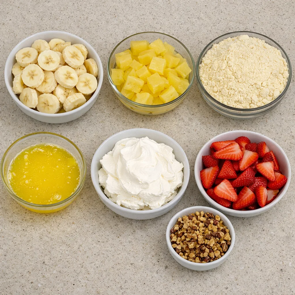 Delicious Banana Split Dump Cake – Quick, Creamy Party Dessert 7 Banana Split Dump Cake