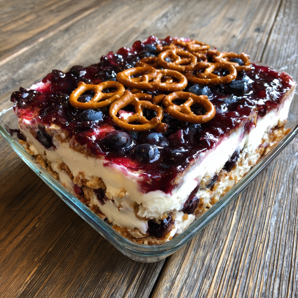 Blueberry Pretzel Salad Recipe – Easy No‑Bake Summer Dessert 9 Blueberry Pretzel Salad