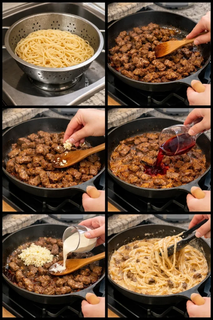 Bold & Creamy Cajun Beef Spaghetti