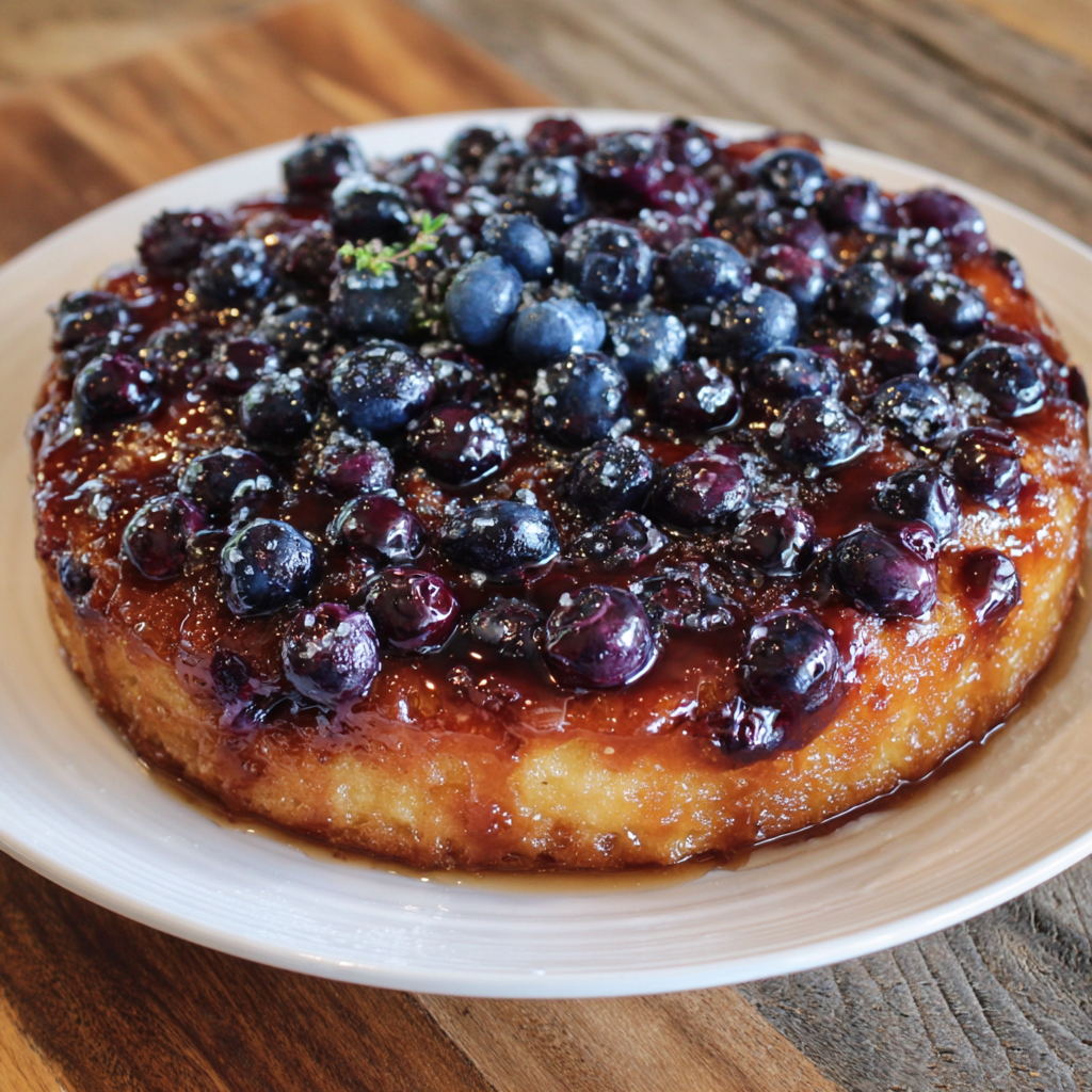 Caramelized Blueberry Upside Down Cake