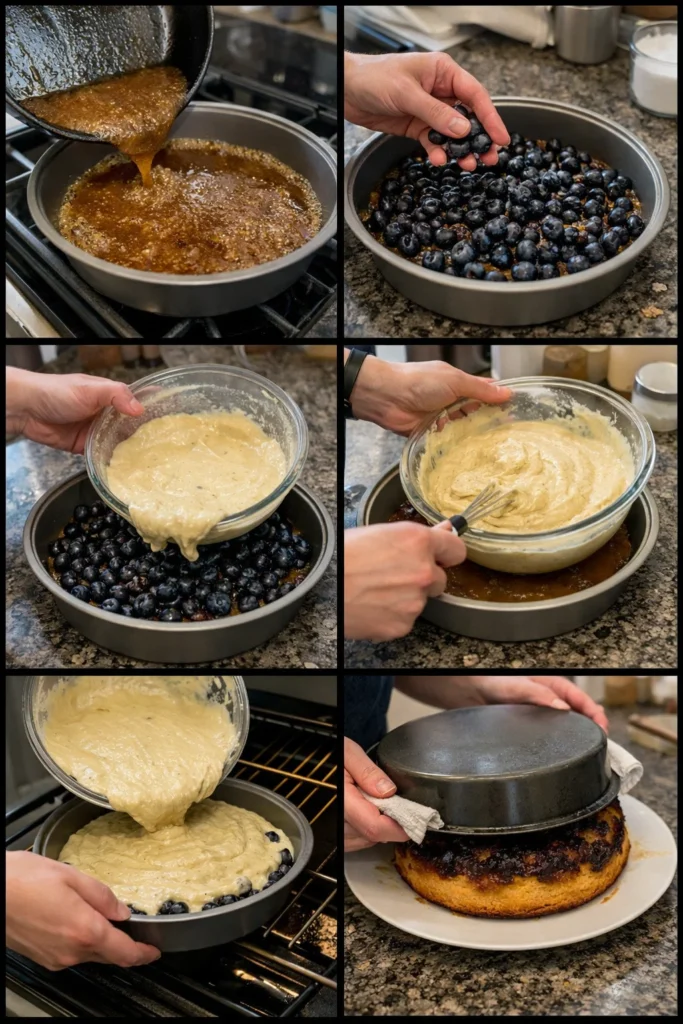 Caramelized Blueberry Upside Down Cake