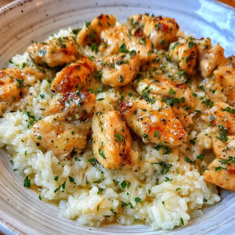 Chicken Scampi with Garlic Parmesan Rice